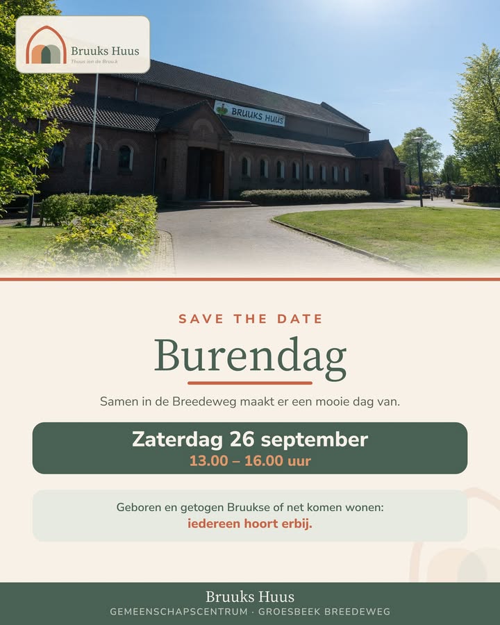 Save the date: op zaterdag 26 september is het Burendag