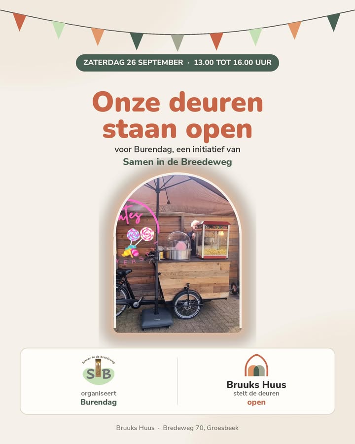 Samen in de Breedeweg organiseert dit jaar, op Burendag, een middag vol ontmoeting, en…